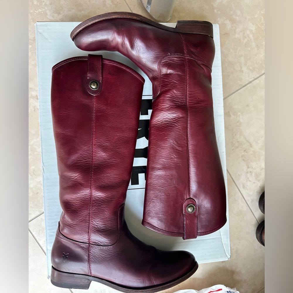 Frye Mellisa Button One - Bordeaux - With Box Size 8 - Picture 2 of 8